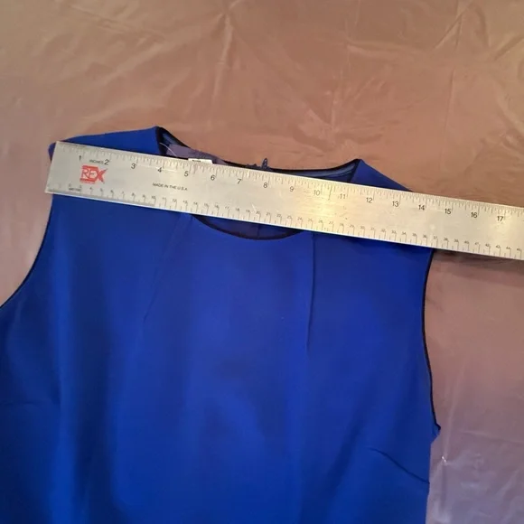 Les Copains Blue Sleeveless Midi Dress Size Large MSRP $495 - Picture 6 of 7